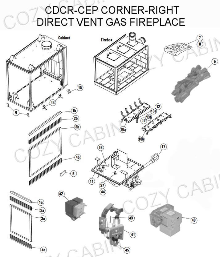 CORNER-RIGHT DIRECT VENT GAS FIREPLACE (CDCR-CEP) #CDCR-CEP
